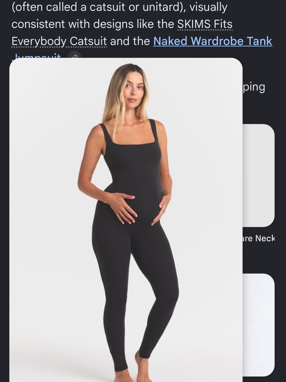 SKIMS Black Tank One-Piece Jumpsuit